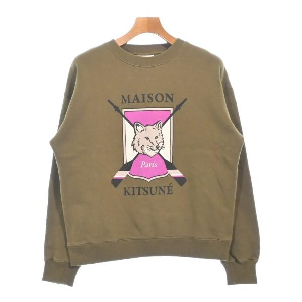 MAISON KITSUNE メゾンキツネ スウェット L 赤 【古着】【中古】【送料無料】 中古・古着通販】maison kitsune (メゾンキツネ) スウェット グレー