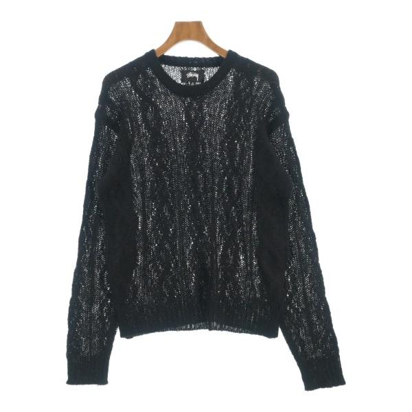 STUSSY ステューシー ニット・セーター M 黒 【古着】【中古】【送料無料】 STUSSY（ステューシー） ニット・セーター メンズ 中古 古着 : RAGTAG