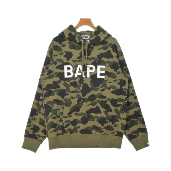A BATHING APE - A BATHING APE パーカー XS 黒xカーキxゴールド 【古着】【中古】 A BATHING APE（アベイシングエイプ） パーカー メンズ 中古 古着