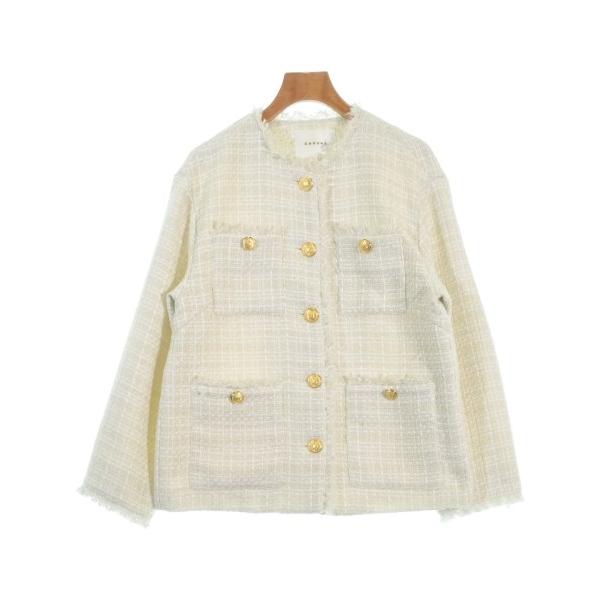 CADUNE ☆ ノーカラージャケット ☆ 新品未使用タグ付き CADUNE ノーカラージャケット レディース カデュネ 中古 古着 : RAGTAG