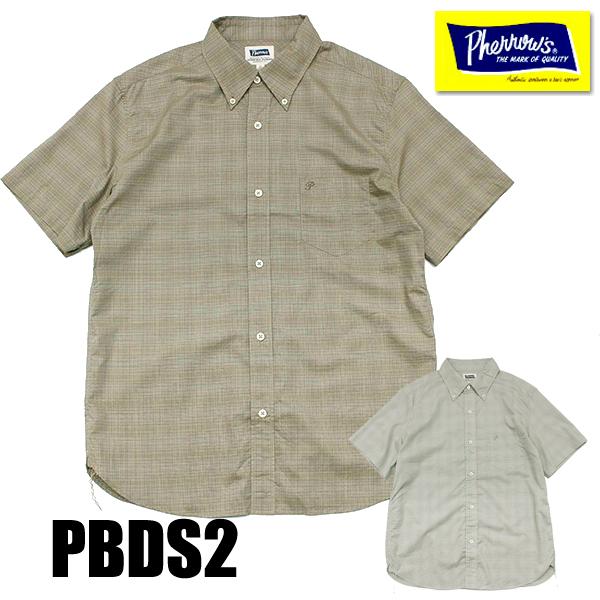 Pherrow's（フェローズ） ボタンダウン シャツ 24S-PBDS2 半袖 薄手