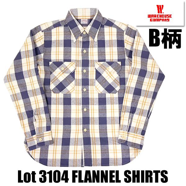 WAREHOUSE（ウエアハウス） ネルシャツ Lot 3104 FLANNEL SHIRTS B柄