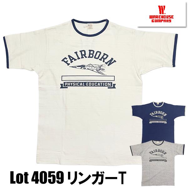 ウエアハウス WAREHOUSE リンガー Tシャツ Lot 4059 FAIR BORN 半袖 戦闘機 アメカジ ヴィンテージ メンズ 正規品