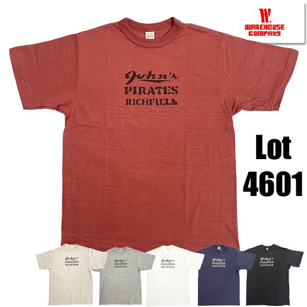 ウエアハウス WAREHOUSE Tシャツ Lot 4601 PIRATES 半袖 ステンシル 未洗い アメカジ メンズ 2026年 正規品