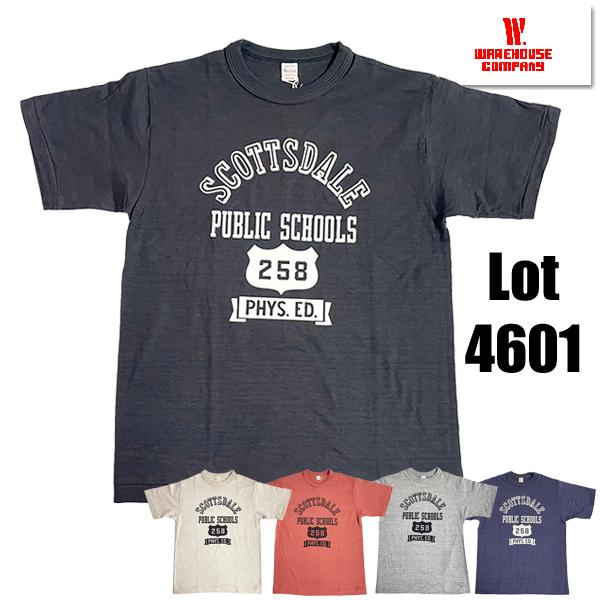 ウエアハウス WAREHOUSE Tシャツ Lot 4601 SCOTTSDALE 半袖 カレッジ 未洗い アメカジ メンズ 正規品