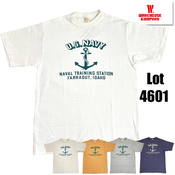 ウエアハウス WAREHOUSE Tシャツ Lot 4601 U.S.NAVY 半袖 錨 アンカー 未洗い アメカジ メンズ 正規品