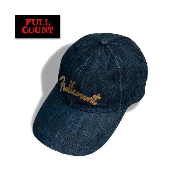 フルカウント FULL COUNT キャップ 6007 Chain Embroidery Denim CAP ロークラウン ベースボール デニム ロゴ 刺繍 帽子 アメカジ