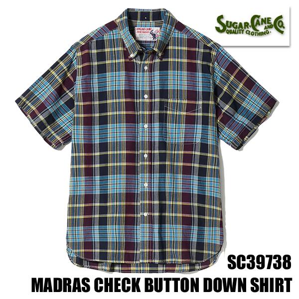 SUGAR CANE シュガーケーン ボタンダウンシャツ SC39738 MADRAS CHECK
