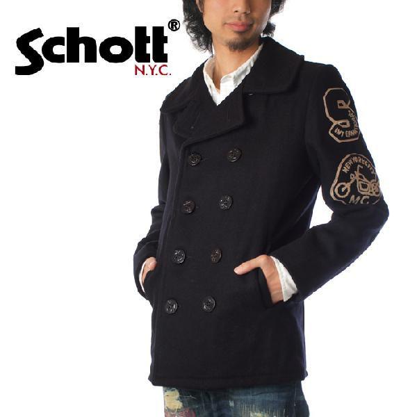 ショット Schott メルトン ピーコート ネイビー ジャケット Pコート 753ub Mc Patch メンズ Schott Jk02 レイダース 通販 Yahoo ショッピング