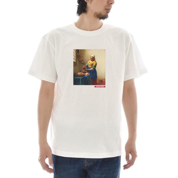 インヴェル　レディース半袖ＴシャツＧ 半袖 アートTシャツ】ヨハネス・フェルメール Tシャツ 牛乳を注ぐ女