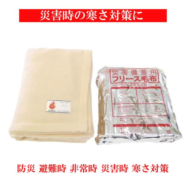 災害備蓄用フリース毛布 防災 避難時 非常時 災害時 寒さ対策 アウトドア 長期保管 備蓄用 軽量 コンパクト 135センチ×165センチ
