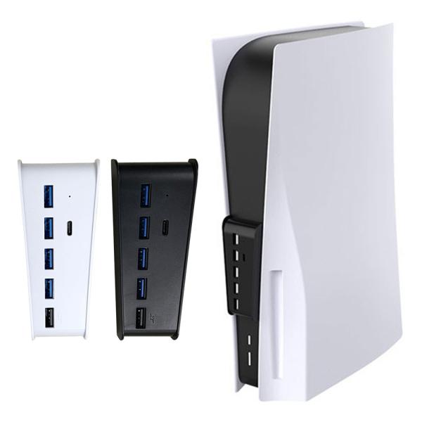 ◇ KJH-P5-008 仕様 ◇◆ 商品型番：KJH-P5-008◆ 商品名称：PS5用6ポートUSBハブ◆ サイズ：約110×48×27mm◆ 重量：約38g◆ 素材：ABS素材◆ 出力：USB2.0ポート×4、充電専用USBポート×1...