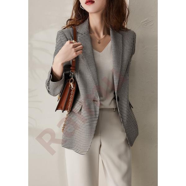 テーラードジャケット レディース 40代 長袖スーツジャケット チェック柄 ゆったり ブレザーコート 春コート ゆったりアウター 秋服 韓国風 通勤ol オフィス Raimu 来夢商事 通販 Yahoo ショッピング