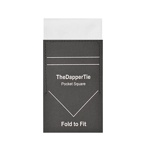TheDapperTie メンズ コットン フラット プレフォールド ポケット スクエア カード, ホワイト, Regular  :s-0724235125139-20230601:RainbowFactory 通販 