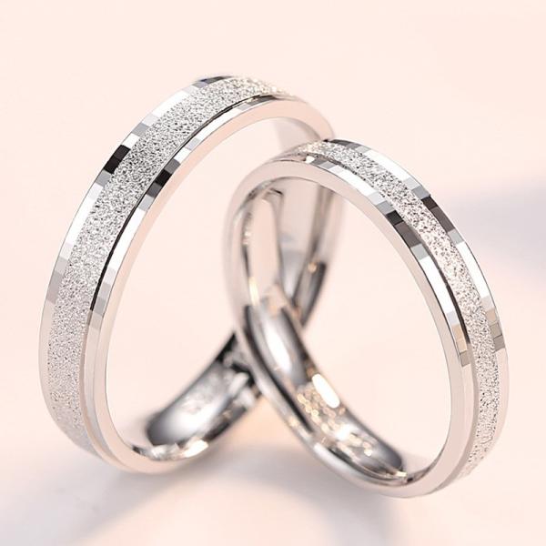 指輪 メンズ レディース スクラブ シンプル ペアリング シルバー925 プラチナ仕上げ 男性 女性 人気 結婚指輪 誕生日プレゼント 記念日  :KJZ024:RainbowGirl Jewelry 通販 