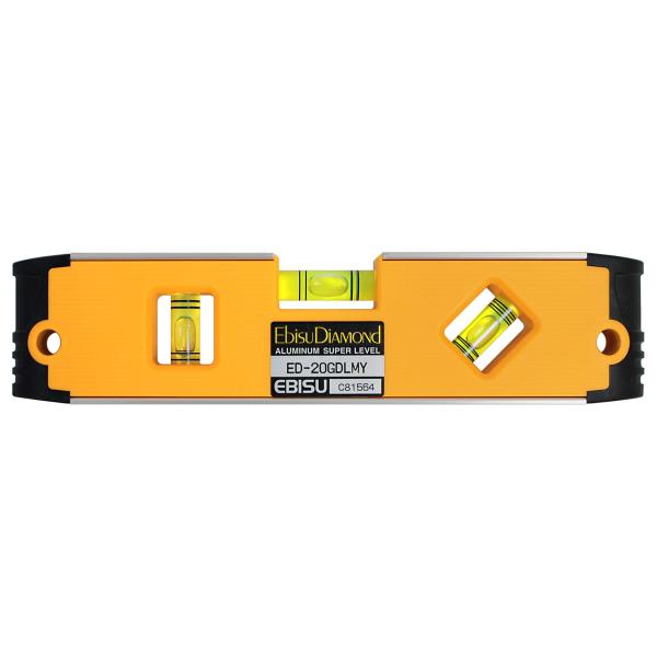 【商品概要】材質:本体=アルミ・ABS樹脂・ゴム・マグネット;気泡管=アクリル【商品説明】説明<商品説明>水平・垂直・斜め45°の法勾配が測れる蓄光シール付きの気泡管を搭載し、基準上下面がV溝になっており下面に強力マグネットを付...