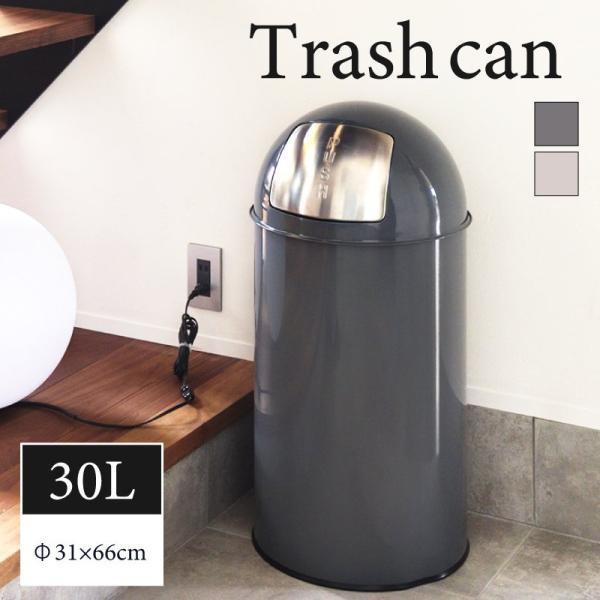 東谷 トラッシュカン 30L グレー LFS-233GY, 幅31×奥行31×高さ66cm 東谷 ゴミ箱 ごみ箱 くず入れ ダストボックス トラッシュカン 30L 蓋
