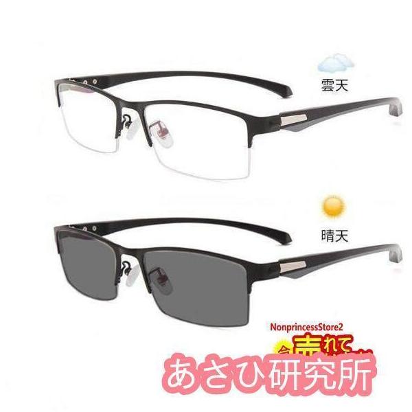 商品仕様 レンズ素材:PC フレーム素材：金属重量：約21.4g 適用対象：メンズサイズ：写真にご参考特徴：ブルーライトカット、変色レンズ ※レンズの濃度(変色)にかかわらず、紫外線をほぼ100%カットし、有害な光線からしっかり目を守ります。