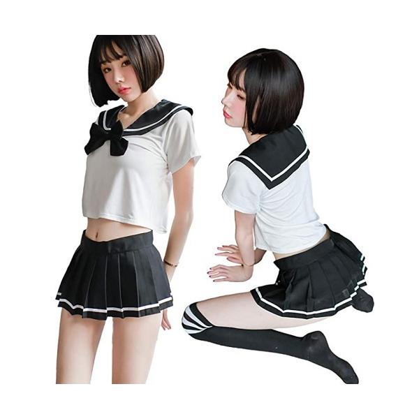 【BI-10084】コスプレ セクシー セーラー服 シースルー 半袖 制服 女子制服 高校生 学生 女子高生 コスチューム ミニスカート フリーサイズ