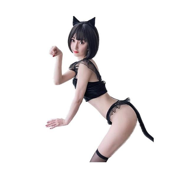 【BI-10106】猫コスプレ ランジェリー ベビードール キャット セクシー コスプレ コスチューム 衣装 下着 ハロウィン クリスマス