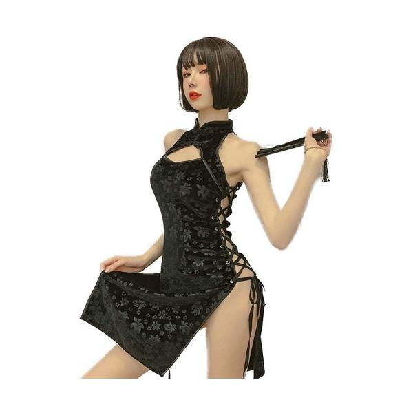 コスプレ セクシー チャイナ ハロウィン チャイナ風 チャイナ服 可愛い スリップ チャイナドレス セクシー寝間着 ナイトウェア