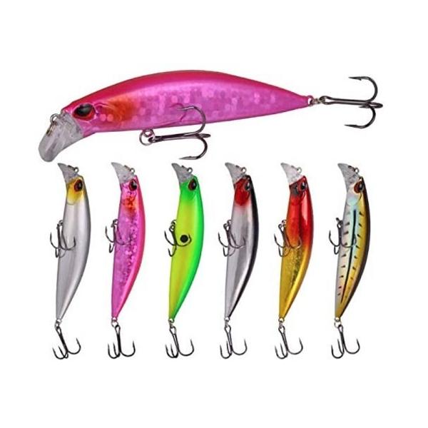 ルアーセット ミノー 9.5cm 30g 6色セット フィッシングルアーセット リップレス フローティングミノー ペンシルベイト フック 最強カラー6色セット