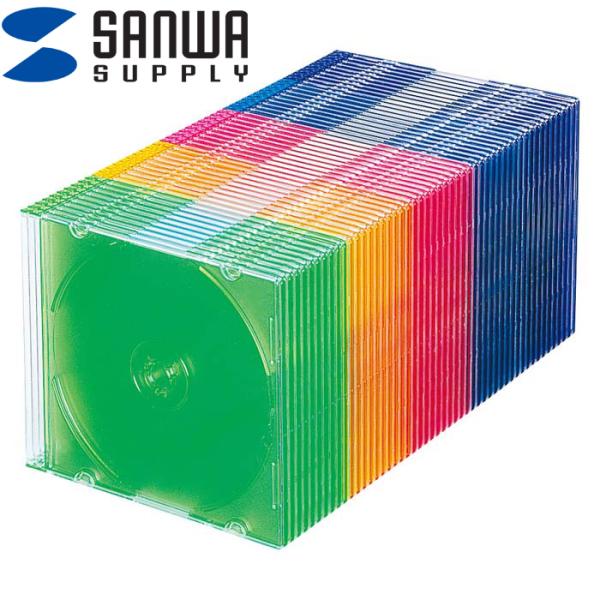 SANWA FCD-PU50C DVD CDケース 50枚5セットまとめ売り SANWA SUPPLY（サンワサプライ） FCD-PU50MXN2 Blu-ray・DVD・CDケース