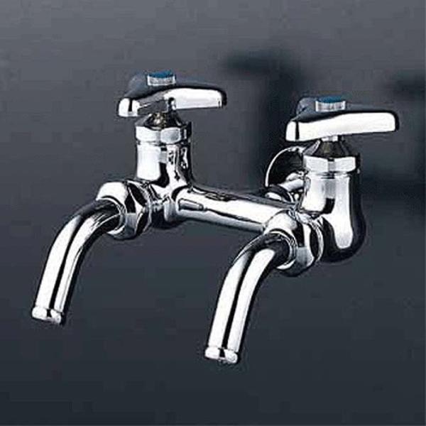 KVK K112 二口水栓　未開封　2個セット KVK (送料無料) K112 二口吐水口回転形水栓(代引不可) : 住設と電材の