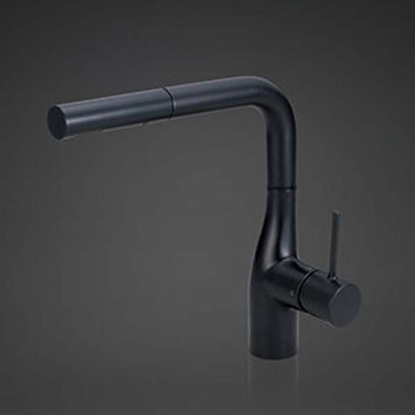 KVK シングル混合栓(eレバー)マットブラック KM6161ECM5 (水栓