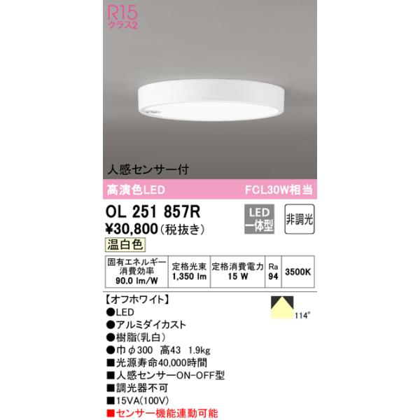 ODELIC（オーデリック） OL251857R 小型シーリングライト LED一体型 温