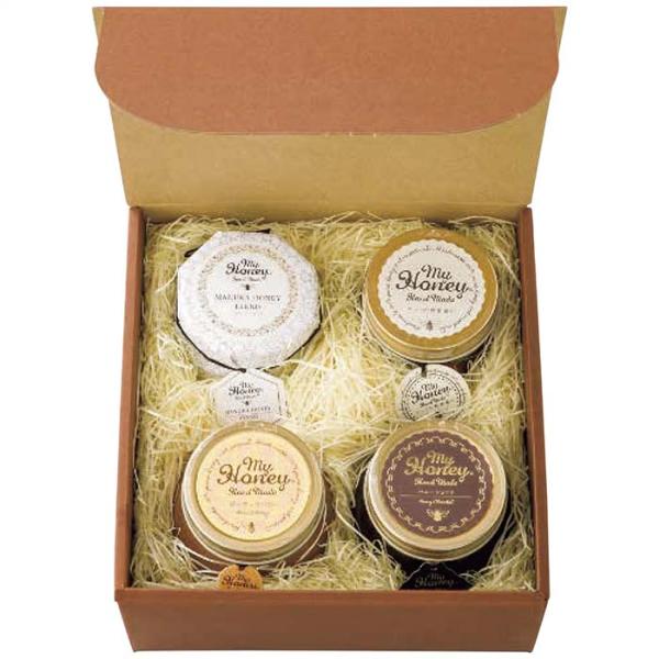 MYHONEY ナッツの蜂蜜漬け＆マヌカハニーブレンド＆ハニーショコラ＆ピーナッツハニーセット (のし包装無料対応可) (代引不可)