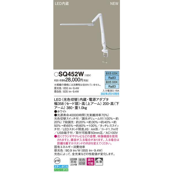 () pi\jbN SQ452W LEDfXNX^h͌^ Panasonic