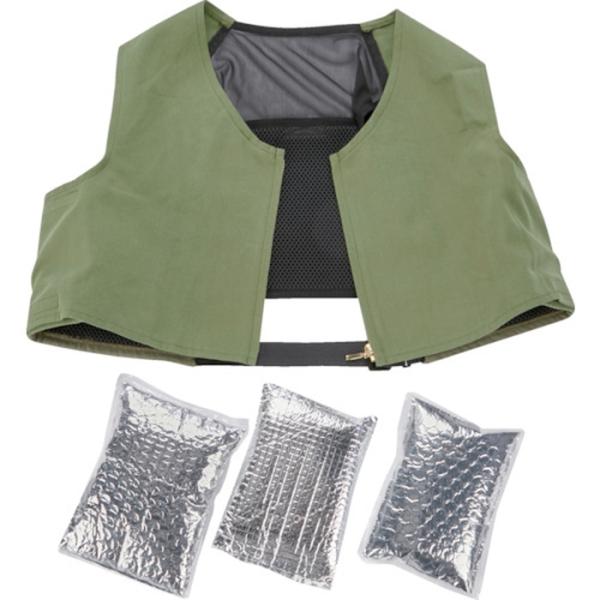 ◆メーカー:トラスコ中山◆品名:アイシングベスト 前面コットンタイプ 単品 | 暑さ対策用品◆品番:WICEVOD◆仕様・規格・ベスト単品・保冷剤別売り・色:オリーブドラブ・サイズ:フリー・着丈(cm):36.5・胴周り(cm):98〜13...