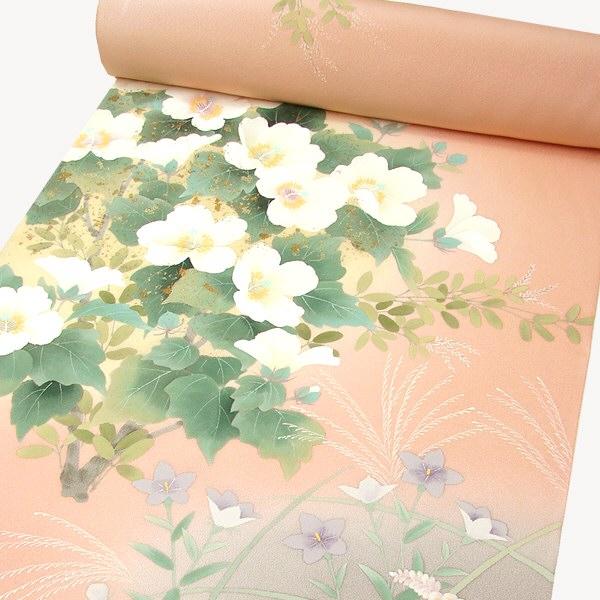 正絹 手描友禅附下 芙蓉花秋草文 : 楽市きもの館 - 通販 - Yahoo