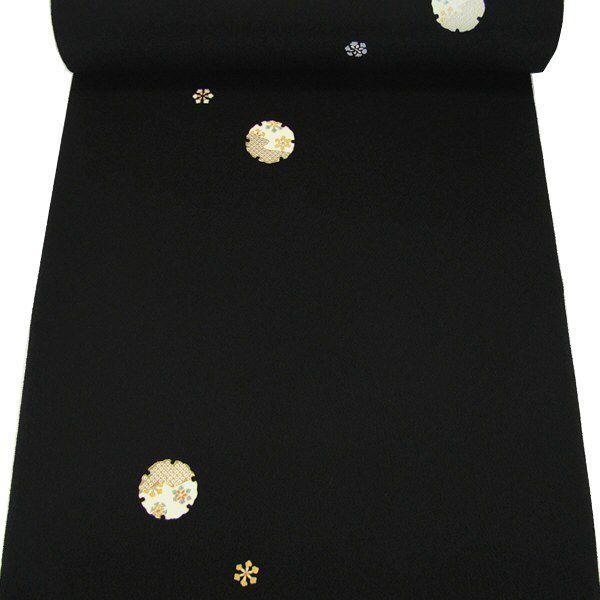 正絹 染着尺 黒地に雪輪文 : 楽市きもの館 - 通販 - Yahoo!ショッピング