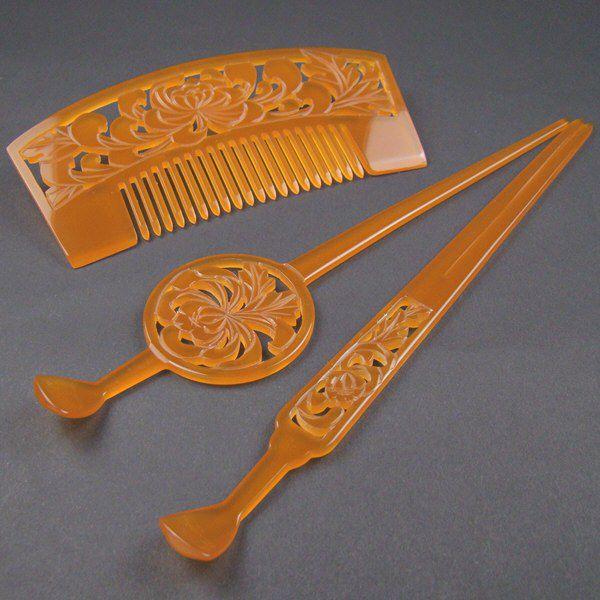 鼈甲髪飾り3点セット 鼈甲髪飾り3点セット 【公式通販】