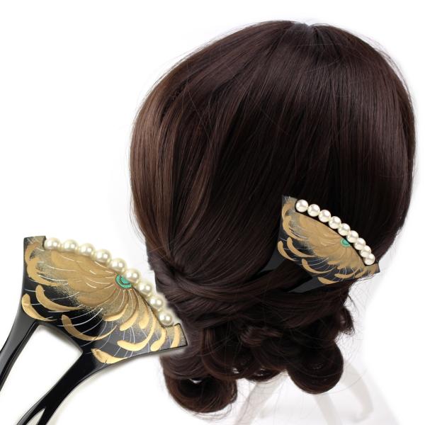 かんざし 髪飾り 和装 パール 留袖 バチ型 浴衣 着物 Juju フラワー 在庫あり