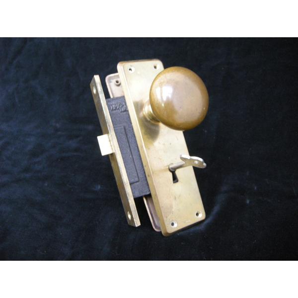 レトロな真鍮製ドアノブセット 鍵3本付き 真鍮 ドアノブ 鍵付き おしゃれ レトロ アンティーク調 ラッチ レトン