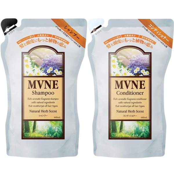ＭＶＮＥ（ミューネ） ノンシリコンシャンプー コンディショナー つめかえ用 ４４０ｍＬ (シャンプー＆コンディショナー)