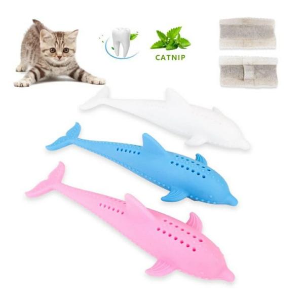 猫用 おもちゃ 噛みぐるみ １６cm シリコン 歯磨き  ねこのおもちゃ いるか ペット 玩具 ねこキック キャットニップ 白 青 ピンク 猫 運動不足解消 ストレス解消