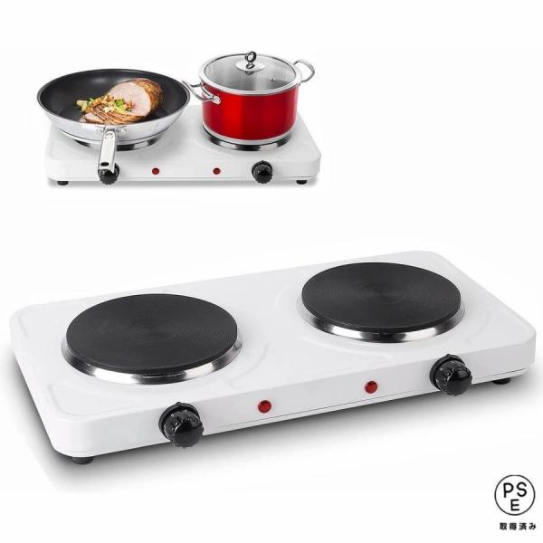 ■電気工事なしですぐに使える、2口タイプのIHコンロ従来のIHクッキングヒーターより音を抑えて静かになったので快適に調理できます。2つのヒーターで加熱調理から揚げ物まで多用途に使用できます。(揚げ物は左のヒーターのみ)。お湯が沸くまで自動加...