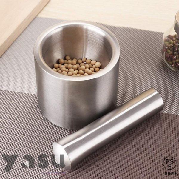 サイズ：掲載写真をご参照ください。【材質】：ステンレス、PP。簡単に洗浄できます。【用途】薬、薬材、ニンニク、スパイスなど粉砕用、すり鉢・すりこぎ棒のセット。【高品質】ステンレス製で頑丈耐久、耐腐食、薬やスパイス本来の風味を損ないません。【...