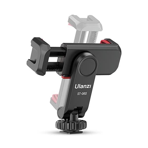 新版 Ulanzi カメラスマホモニターマウント 360°回転 角度調整 スマホホルダー アクセサリーシュー付き 垂直ブラケット 1/4ネジ スマートフォン三脚