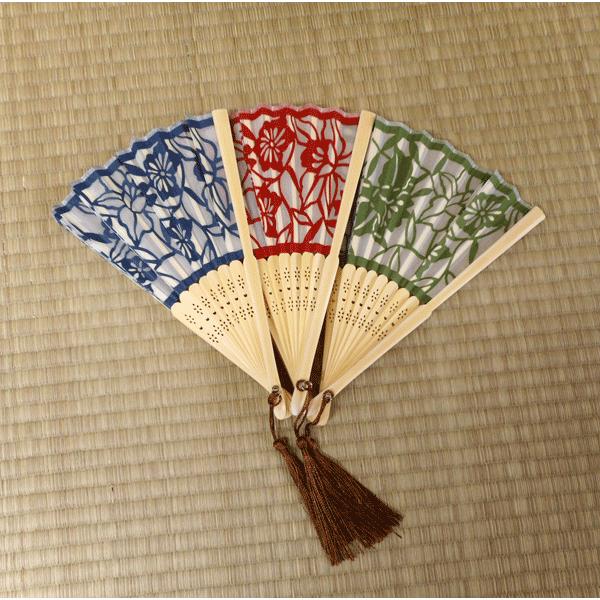 扇子 京扇子（切り絵 紙張り）【メール便可能！】 : 洛齊