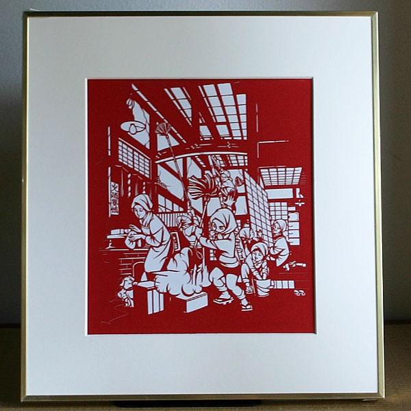 送料無料！】額 色紙（切り絵）【すす払い】 : 洛齊コレクション