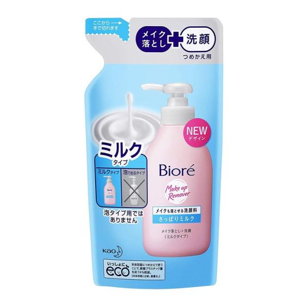 Biore 花王 ビオレ メイクも落とせる洗顔料 さっぱりミルク つめかえ用