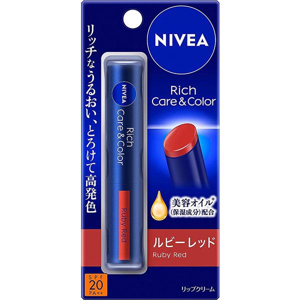 NIVEA 花王 ニベア リッチケア＆カラーリップ ルビーレッド 2g