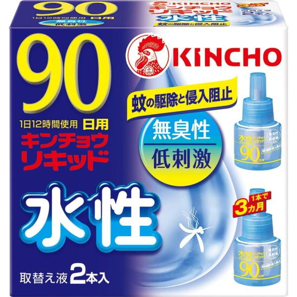 最大62%OFFクーポン 大日本除虫菊 水性キンチョウリキッド 90日 無香料 取替え液 2個入 虫よけ 金鳥