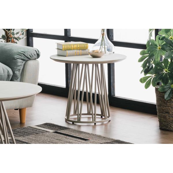 チェリー突板　ラウンドサイドテーブル　北欧モダン　ミッドセンチュリー サイドテーブル 丸 おしゃれ ミッドセンチュリー 木目 北欧モダン