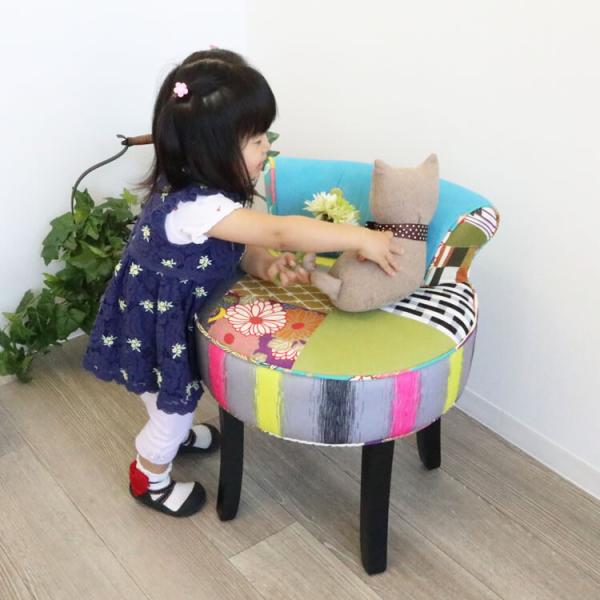 椅子 チェア スツール レトロ かわいい パッチワーク アンティーク